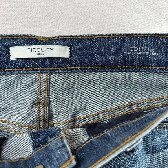 Fidelity Denim Collette High Cigarette Jean Pencil Skirt Multi Button‎ Size 26 - Picture 3 of 8
